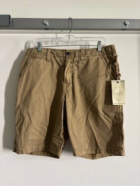 True Grit Men's Khaki Flat Front Cotton Shorts